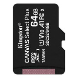 Memoria Microsd Kingston Canvas Select Plus 64 Gb 100mb/s