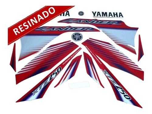 Kit Adesivos Yamaha Lander 250 2009 Vermelha Resinado 10193