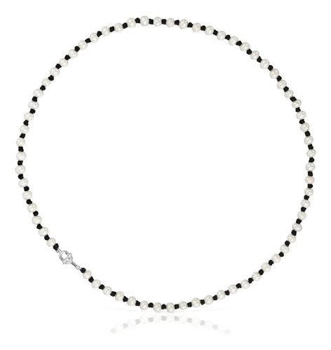 Collar De Nylon Negro Con Perlas Cultivadas 50 Cm Tous