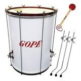 Kit Surdo Gope Alumínio 60cm 18 Pele Couro + Baqueta + Tripé