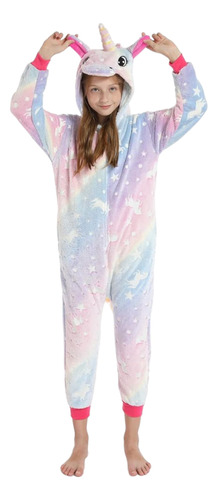 Pijama Unicornio Luminoso Enterito Infantil Abrigado Niña