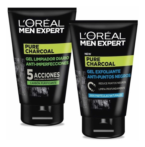 Paquete: Gel Exfoliante + Limpiador Loréal Paris Men Expert