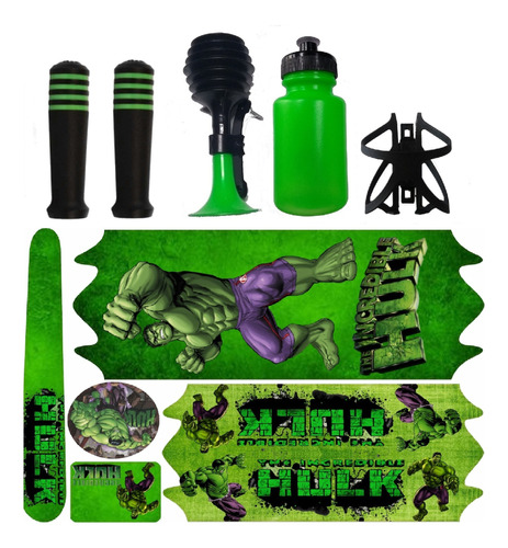 Kit Adesivo Bicicleta Buzina Manoplas Hulk Aro 20