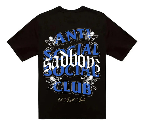 Playera Anti Social Club Junior H El Angel Azul Moda Asc | Meses sin interés