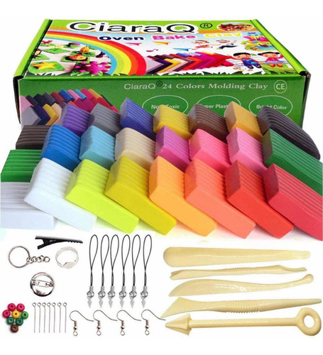 Kit De Inicio De Arcilla Polimérica De 24 Colores No Tóxica