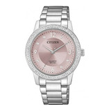 Citizen Quartz Crystal Pink Dial El3090-81x Color De La Correa Plateado Color Del Bisel Plateado Color Del Fondo Rosa