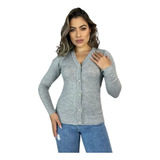 Casaco Cardigan Blusa D Frio Basico Liso Com Botões Feminino