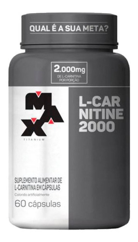 L- Carnitine 2000mg 60 Cápsulas - Max Titanium Sabor Sem Sabor