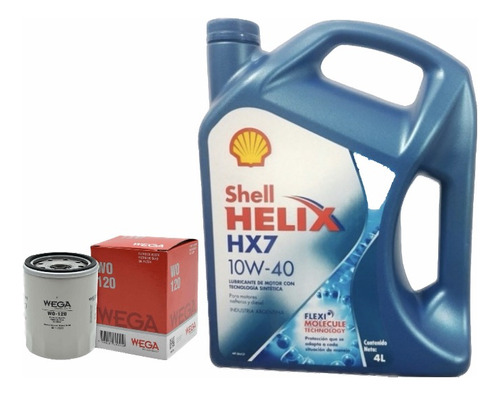 Aceite Helix Hx7 10w40 + Filtro De Aceite Fiat Grand Siena 