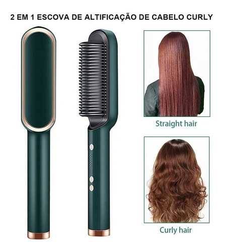 Cepillo Alisador De Pelo Profesional Bivolt 200°c Brush Gre