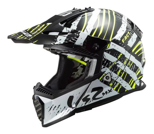 Casco Moto Cross Ls2 Mx 437 Fast Evo Verve - Fas Motos