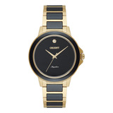 Relógio Orient Ftss0100 P1kp Preto Dourado Cerâmica Mulher