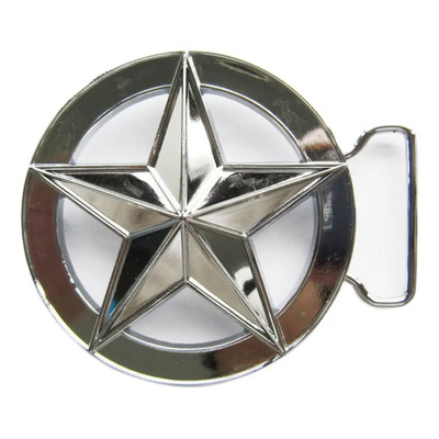 Hebilla De Cinturón Con Forma De Estrella Circular Plateada