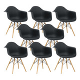 Sillón De Comedor Diseño Eames Color Negro - Sillón Eames X8