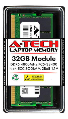 Memoria Ram A-tech, 32 Gb, Sodimm, Ddr5, 3800 Mhz, Cl40