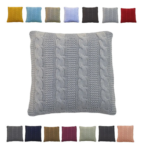 Capa De Almofada Tricot 45x45 Zíper Sala Sofa Cama Trico Ny | Parcelamento sem juros