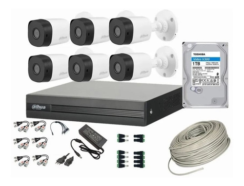 Kit Pro Dahua Dvr 8ch + 6 Cam 1080p Lite +1tb Magnotecspa