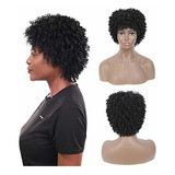 Pelucas - Short Afro Curly Wigs For Black Women Kinky Fu