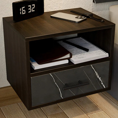 Buró Flotante Recamara Minimalista Repisa Cajon Jaladera Chocolate Vizcaya | Meses sin interés