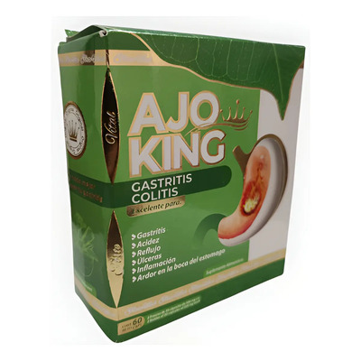 Ajo King Cápsulas Herbales Veganas para Gastritis y Colitis 60 Unidades | Meses sin interés