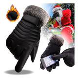 Guantes De Cuero Térmicos Impermeables Frio Para Moto Bici