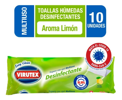 Trapero Humedo Desinfectate Virutex X 3 Paquetes