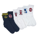 6 Pares Calcetas Comics Super Heroes Moda Retro Aesthetic