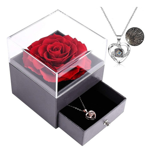 Caja De Regalo Rosa Y Collar De Amor Eterno For Madre Y  [u]