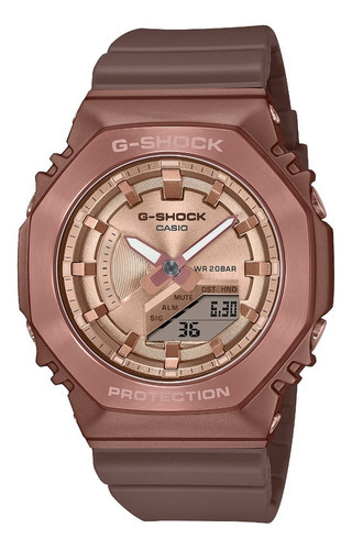 Reloj Casio G-shock Gm-s2100 Para Dama Color De La Correa Bronce Color Del Bisel Bronce Color Del Fondo Bronce