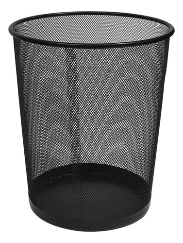 Cesto Papelero Metalico Tacho Basura Negro 25ø X 28cm Altura