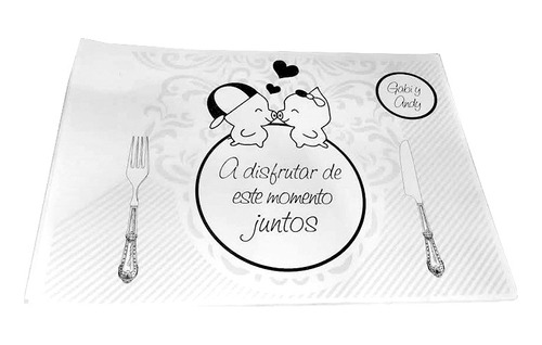 10 Manteles Individuales Blanco Y Negro Personalizados Papel