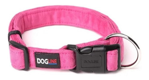 Collar Perro Microfibra Dogline Grande Rosa Sencillo