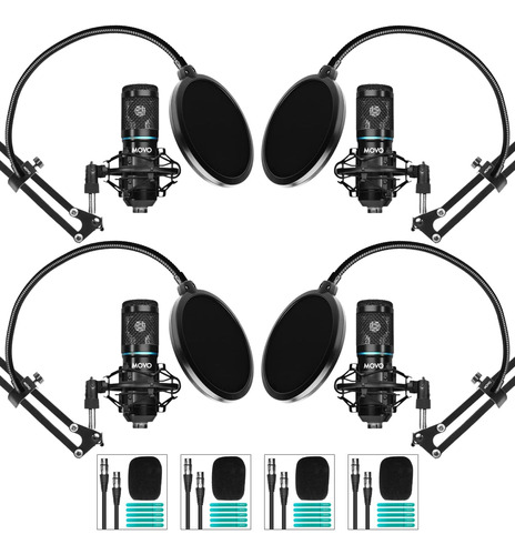Paquete De 4 Micrófonos De Condensador Xlr Universal Movo