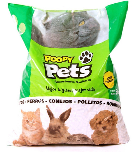 Piedritas Sanitarias Poopy Pets X 25 Kg Naturales Pellet