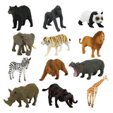 12 Piezas De Animales De Zoológico De Plástico Mixto Realist