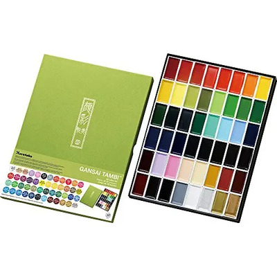 Kuretake Gansai Tambi Juego De 48 Colores De Acuarela, Tinta | Meses sin interés