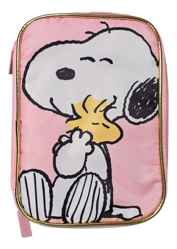 Estuche Lápices Maxi Snoopy Peanuts Grande Rosa Mooving