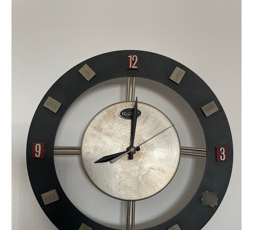 Reloj De Pared Diseño Modernista Moderno Acero Y Negro 