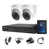 Kit Seguridad Hikvision Dvr 4 Ch + 2 Cámaras Hd 720p + Disco