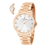 Relogio Champion Feminino Cn28437z Rosegold