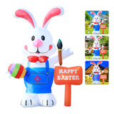 Adorno De Conejo De Pascua Inflable Con Luz Led De 3.6 M