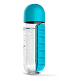 Botella Con Pastillero Integrado: Hidratación Y Salud Juntas Color Azul