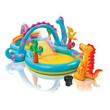 Pileta Inflable Dinoland Intex Playcenter + Inflador