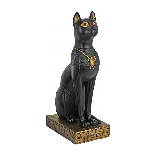 Estatuas Con Diseño De Gato Color Negro Mate Poliresina