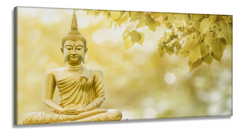 Quadro Decorativo Buda Celestial 130x60em Tecido Canvas