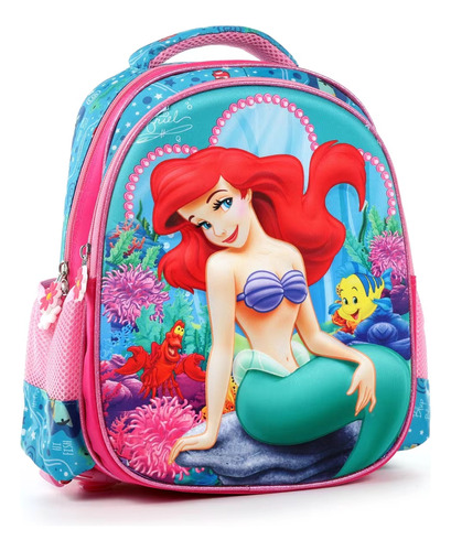 Mochila Escolar Infantil Sereia Ariel Costas