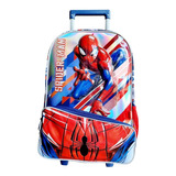 Mochila Spiderman/ Hombre Araña Con Carrito 17 PuLG  Orig