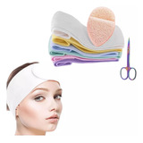 Esponja Facial +tijera Cortacutícula +vincha Cosmetológica 