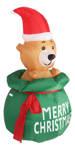 Oso Inflable Navideño De 1,5 M, Precioso En Bolsa De Regalo