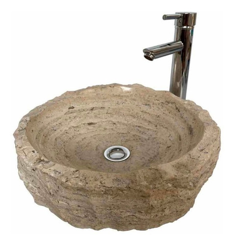 Lavabo De Mármol 40cm Travertino Beige Premium Plus ¡nuevo!